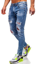 Granatowe jeansowe spodnie męskie skinny fit Denley KA1735