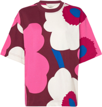 Veisto Unikko Tops T-shirts & Tops Short-sleeved Burgundy Marimekko