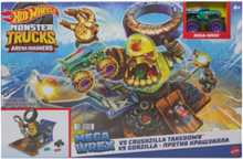 Monster Trucks Arena Smashers Mega-Wrex Vs Crushzilla Takedown Playset Toys Toy Cars & Vehicles Race Tracks Multi/patterned Hot Wheels