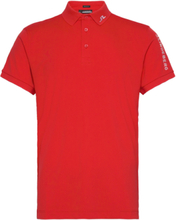"Tour Tech Reg Fit Polo Designers Knitwear Short Sleeve Knitted Polos Red J. Lindeberg"