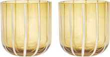 Mizu Glass - Pack Of 2 Home Tableware Glass Drinking Glass Yellow OYOY Living Design