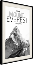 Plakat - Peaks of the World: Mount Everest - 40 x 60 cm - Sort ramme med passepartout