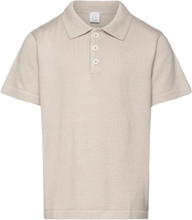 T Shirt Knitted Poloshirt Tops T-shirts Polo Shirts Short-sleeved Polo Shirts Beige Lindex