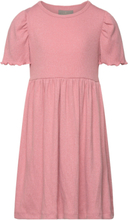 Dress Rib Dresses & Skirts Dresses Casual Dresses Short-sleeved Casual Dresses Pink Creamie