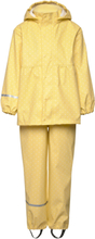Rainwear Set Aop -Recycle Pu Outerwear Rainwear Rainwear Sets Yellow CeLaVi