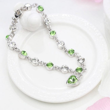 Fashion 12 Constellation Crystal Bracelets Gold-plated Anti-allergy Bracelet Jewelry(Green)