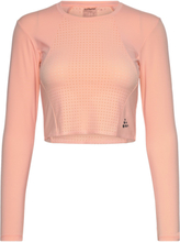 Adv Hit Cropped Top W Sport Crop Tops Long-sleeved Crop Tops Coral Craft