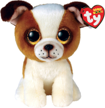 Hugo - Brown/White Dog Reg Toys Soft Toys Stuffed Animals Multi/patterned TY