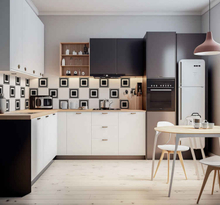 Vierkanten zwart en wit keuken stickers