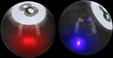 Lucky 8 Ball - Stor Light Up Sprettball med Blinkende Rødt og Blått Lys 10 cm