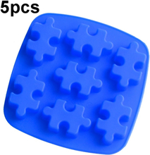 5pcs DIY Silicone Ice Grid Chocolate Puzzle Biscuit Tools