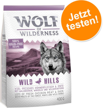 Wolf of Wilderness - getreidefrei - Probierbeutel - Wild Hills - Ente (400 g)