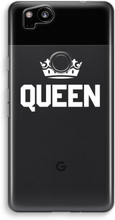 Google Pixel 2 Transparant Hoesje (Soft) - Queen zwart
