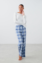Gina Tricot - Flannel pyjamas trousers - pyjamas - Blue - L - Female