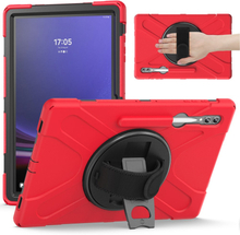 Samsung Galaxy Tab S9 Ultra / S8 Ultra Håndværker Cover m. Håndholder, Kickstand & Pencil Holder - Rød / Sort