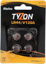 Batteri LR44/V13GA Alkaline 4-pack TyZon