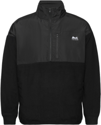 Polar Fleece Half-Zip-Black Designers Sweatshirts & Hoodies Fleeces & Midlayers Black Taikan