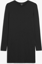 Long sleeved jersey mini dress - Black