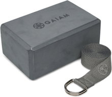 "Gaiam Block-Strap Combo Grey Sport Sports Equipment Yoga Equipment Yoga Blocks And Straps Grey Gaiam"