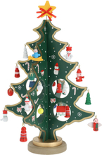 Klein decoratie kerstboompje - hout - groen - H26 cm - kinderkamer