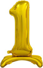 Sifferballong med Ställning Guld Metallic - Siffra 1