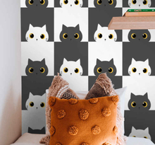 Slaapkamer behang Zwart-witte katten op film