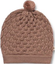 Knitted Hat Ezel Accessories Headwear Hats Beanie Pink Wheat