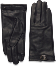 Th Evening Leather Gloves Accessories Gloves Finger Gloves Black Tommy Hilfiger