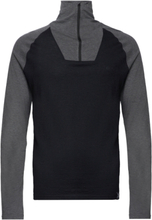 Retro Merino Wool Halfzip Sweater Sport Sweatshirts & Hoodies Fleeces & Midlayers Black Bula