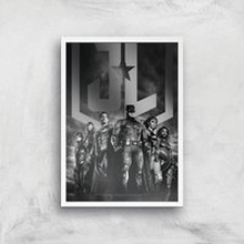 Justice League Team Poster Giclee Art Print - A3 - White Frame