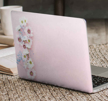 Stickers voor laptop Bloemen op roze achtergrond
