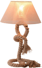 Lampada da comodino abat jour in corda di canapa beige 40x40x65cm