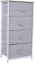 Mobiletto cassettiera in acciaio e legno bianco e grigio 45x30x92cm