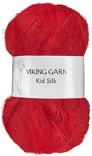 Kid/Silk Garn 25 g Röd 350 Viking Garn