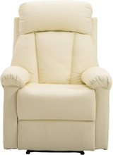 Poltrona relax classica con schienale reclinabile e poggiapiedi Crema