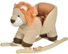 Cavallo a dondolo stile leone seduta imbottita suono per bambini 18-36 mesi