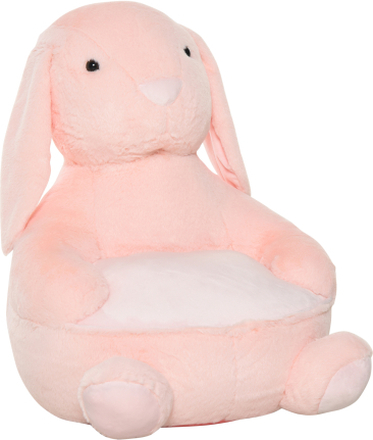 Poltroncina poltrona per bambini forma coniglio in peluche base antiscivolo rosa