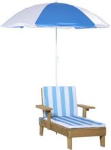 Lettino da spiaggia per bambini con ombrellone sdraio mare bambini bianca e blu