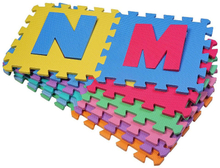 Tappeto Puzzle Gioco Bambini 36 Pezzi con 26 Lettere alfabeto e numeri da 0-9