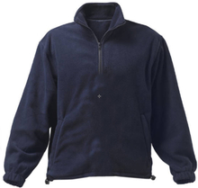 Pile maglione blu con zip corta due tasche elestico polsi abito da lavoro IV210 Pile taglia M