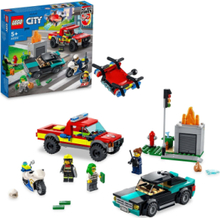 Fire Rescue & Police Chase Truck Toy Set Toys LEGO Toys LEGO City Multi/mønstret LEGO*Betinget Tilbud