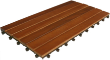 Piastrella pavimento esterna mattonella a incastro in legno di acacia 60x30 cm