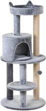 Torre albero tiragraffi per gatti con casa amaca per attività con 3 ripiani