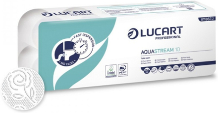 Imballo da 12 confezioni di carta igienica Aquastream idrosolubile da 10 rotoli