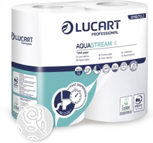 Imballo da 14 confezioni di Aquastream idrosolubile 4 Carta igienica rotolo maxi