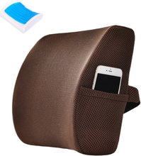 Office Waist Cushion Car Pillow With Pillow Core, Style: Gel Type(Mesh Brown)