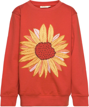 Sgbaptiste Sunflower Sweatshirt Tops Sweatshirts & Hoodies Sweatshirts Red Soft Gallery