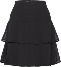 Recycled Polyester Skirt Kort Nederdel Black Rosemunde