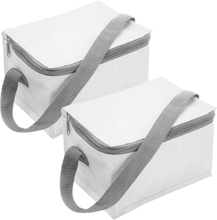 Trendoz set van 2x stuks kleine koeltas wit voor 6 blikjes met rits en draagband