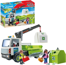 Playmobil City Action Glass Recycling Truck With Container - 71431 Toys Playmobil Toys Playmobil City Action Multi/patterned PLAYMOBIL